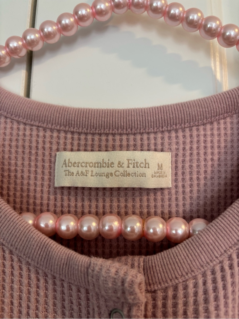 Abercrombie Pink Waffle Top | Size M - Picture 2 of 3